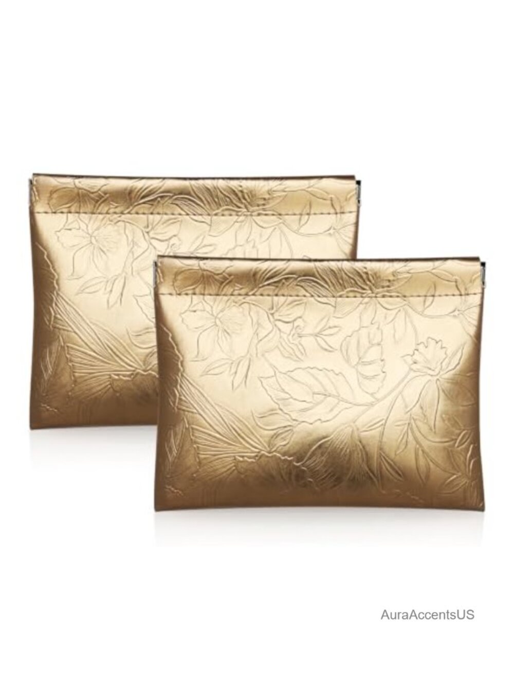 2pc Set PU Leather Small Cosmetic Bags for Purse, Travel, Organizer